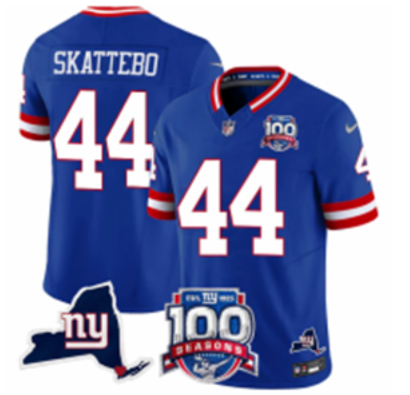 Men New York Giants 44 Skattebo blue Nike 2025 Jerseys